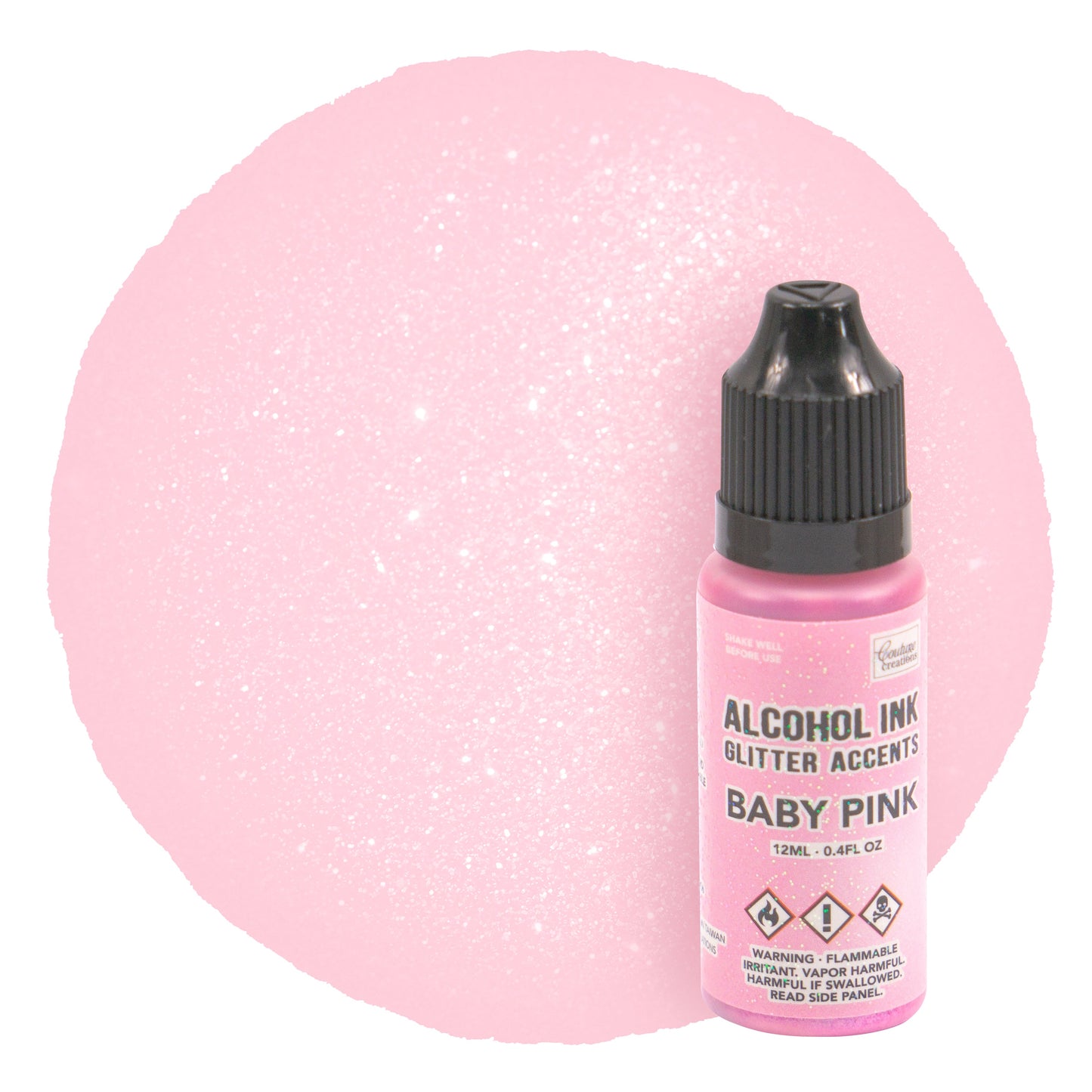 CC Alcohol Ink Glitter Accents Baby Pink 12ml