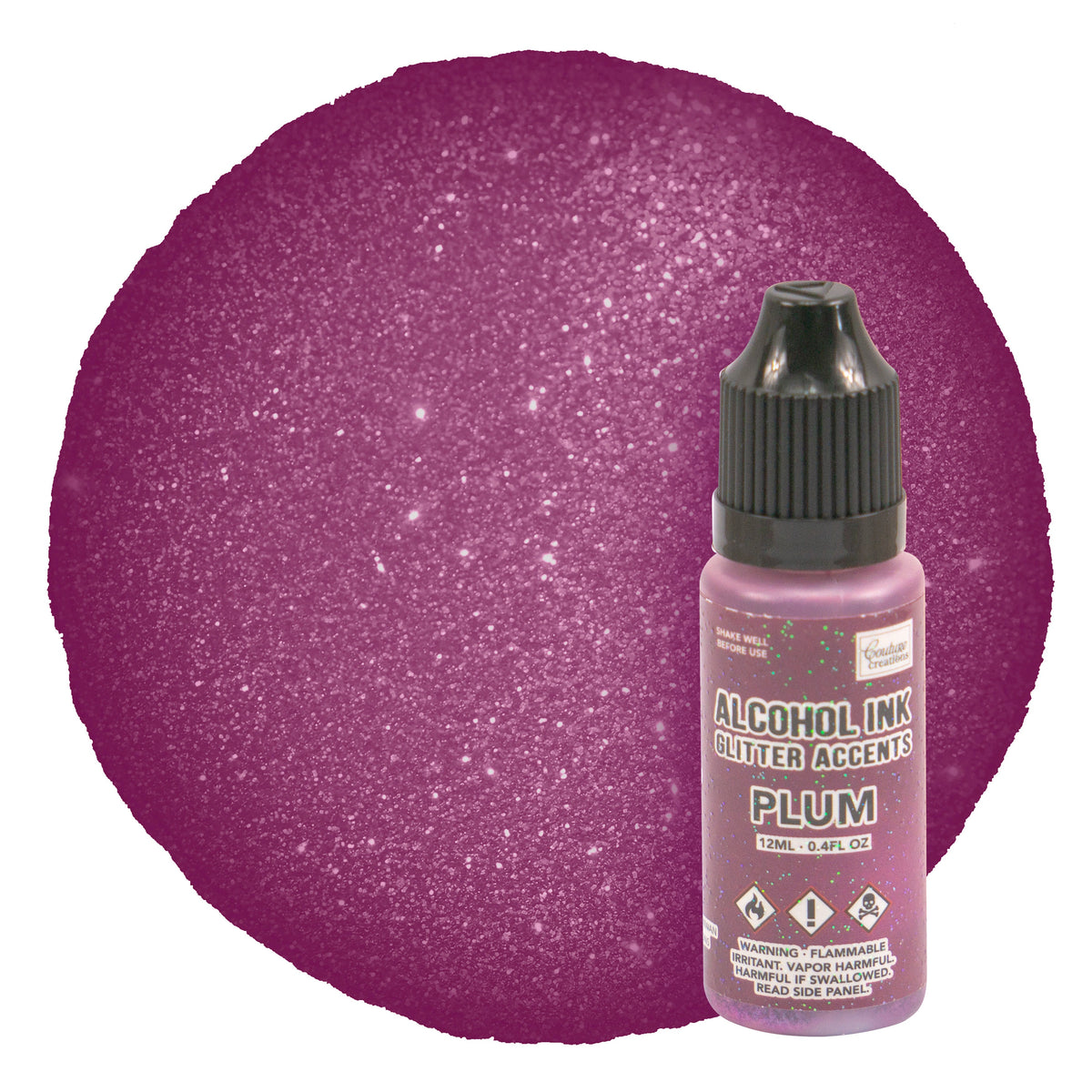 CC Alcohol Ink Glitter Accents Plum 12ml