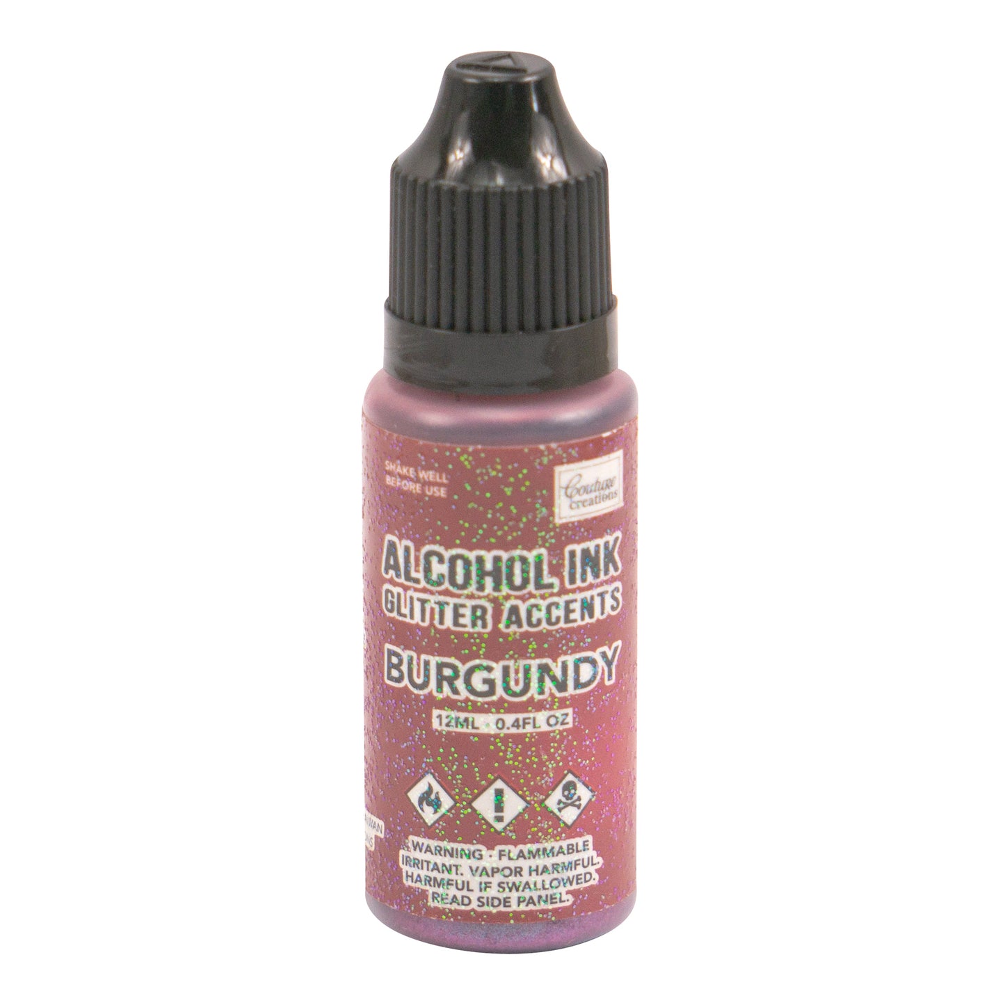 CC Alcohol Ink Glitter Accents Burgundy 12ml