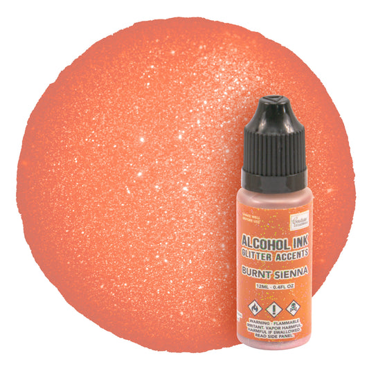 CC Alcohol Ink Glitter Accents Burnt Sienna 12ml