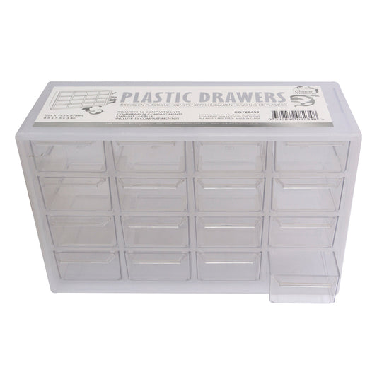 Plastic Drawers (16 compartments) 22.4cm x 14.3cm x 8.7cm
