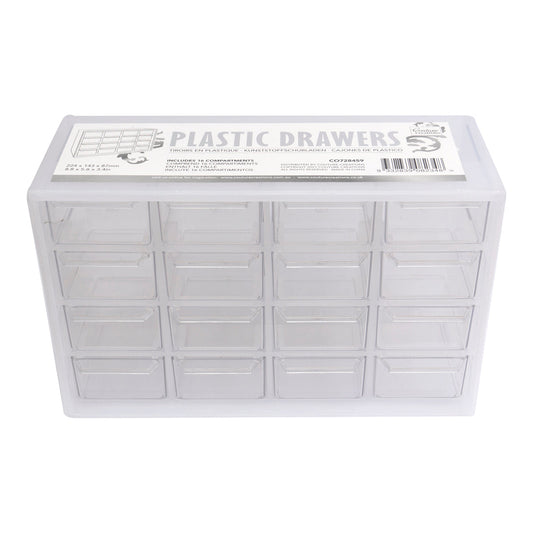 Plastic Drawers (16 compartments) 22.4cm x 14.3cm x 8.7cm