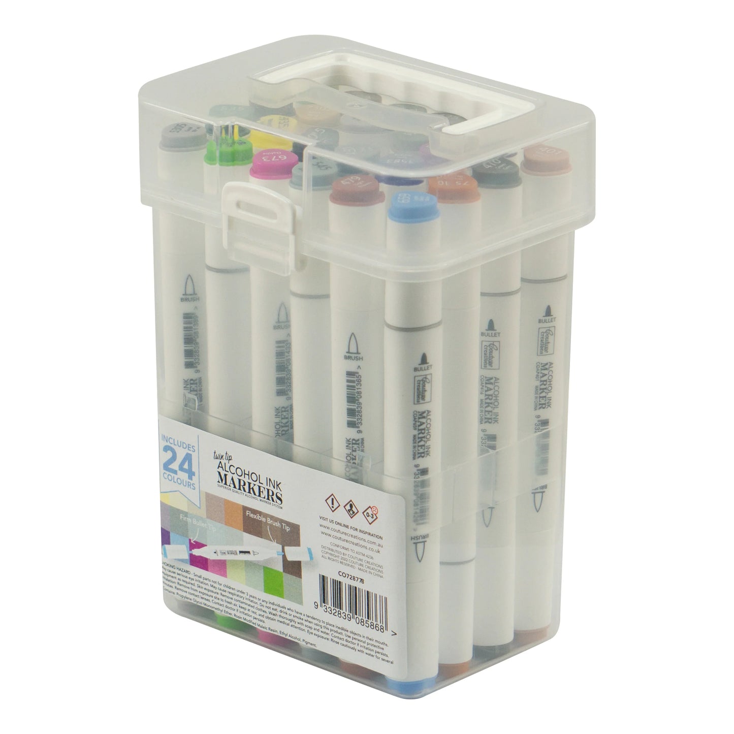 CC Twin Tip Alcohol Ink Marker Case w/24 Markers Set 4