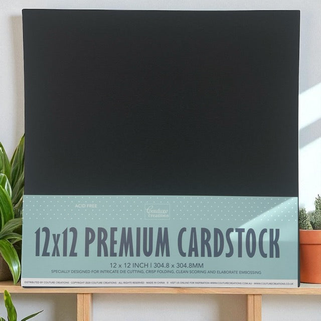 Smooth Black Cardstock (10pk) - 304.8 x 304.8mm | 12 x 12in - 216gsm
