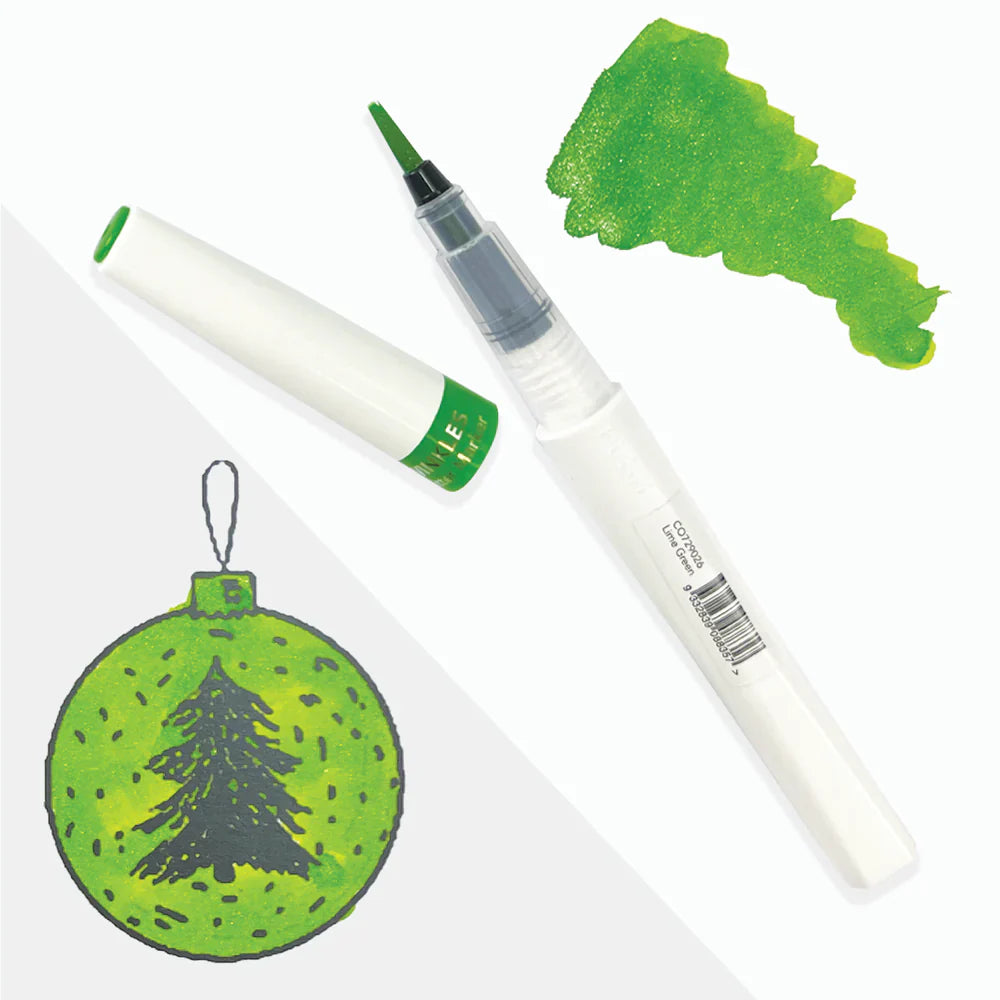 Winkles Glitter Brush Marker LIME GREEN