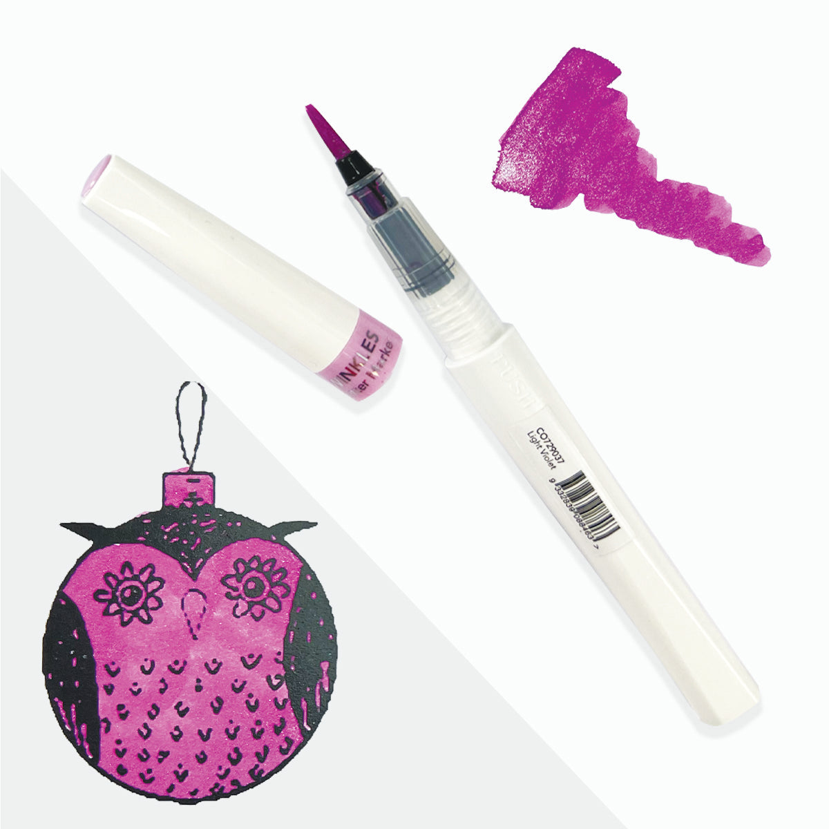 Winkles Glitter Brush Marker VIOLET PINK