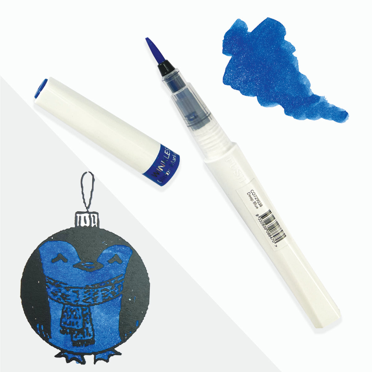 Winkles Glitter Brush Marker MARINE BLUE