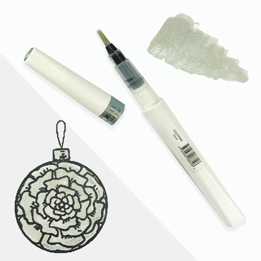 Winkles Glitter Brush Marker SILVER