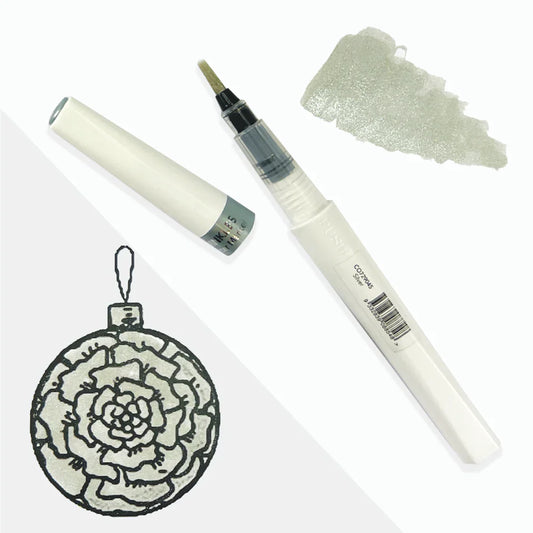Winkles Glitter Brush Marker SILVER
