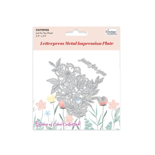 GoLetterPress Metal Impression Plate - 3 - Just for You Floral