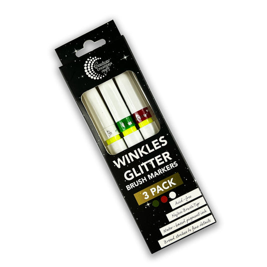 Winkles Glitter Brush Marker - Festive Trio Pack 3