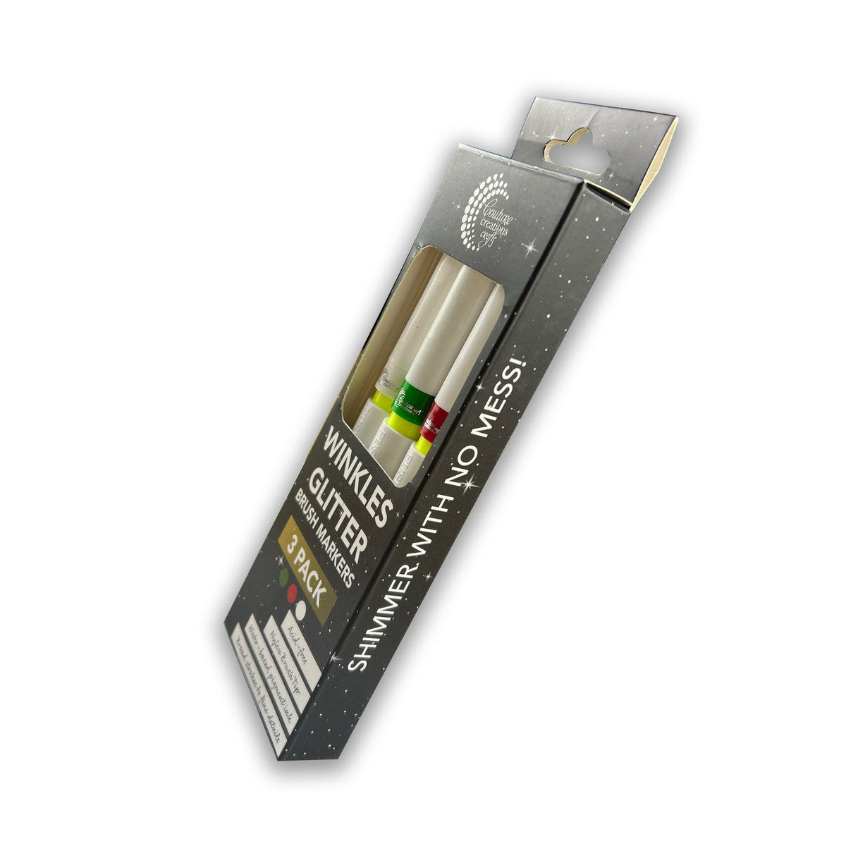 Winkles Glitter Brush Marker FESTIVE TRIO Pk3