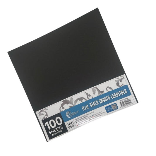 CC 12x12in BLACK Smooth Cardstock - 300gsm - 100 sheets