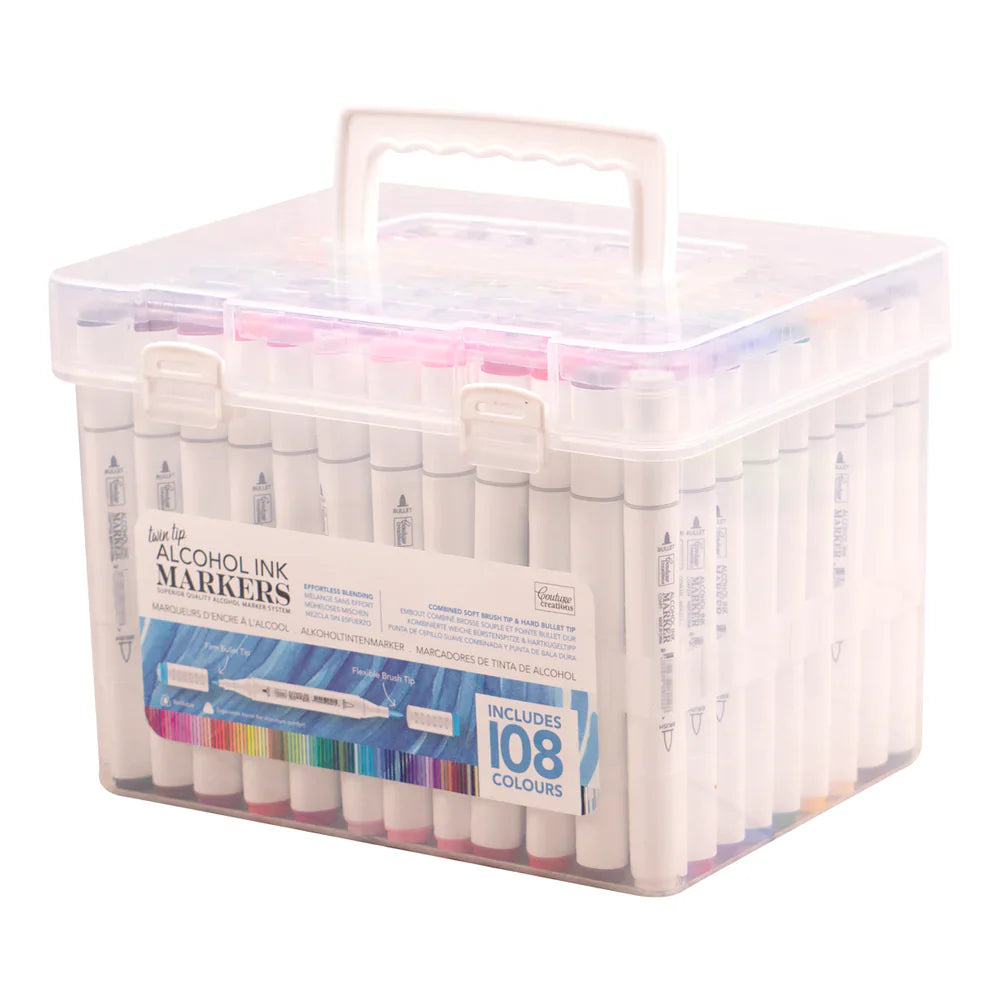 CC Alcohol Ink Twin Tip Marker Case w/ 108 Markers BUNDLE DEAL