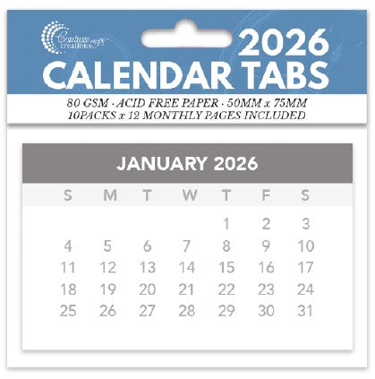 CC 2026 Calendar Tabs - 10 Pads X 12 Months