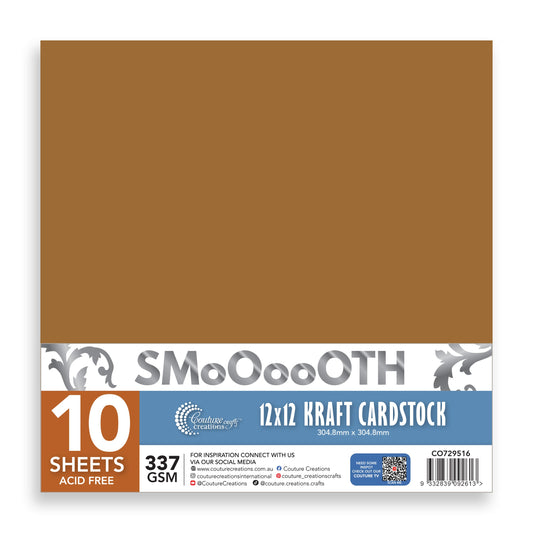 CC 12x12in KRAFT Smooth Cardstock - 337gsm - 10 sheets