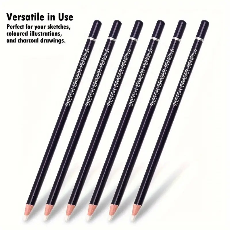CD White Sketch Eraser Pencils Pk6