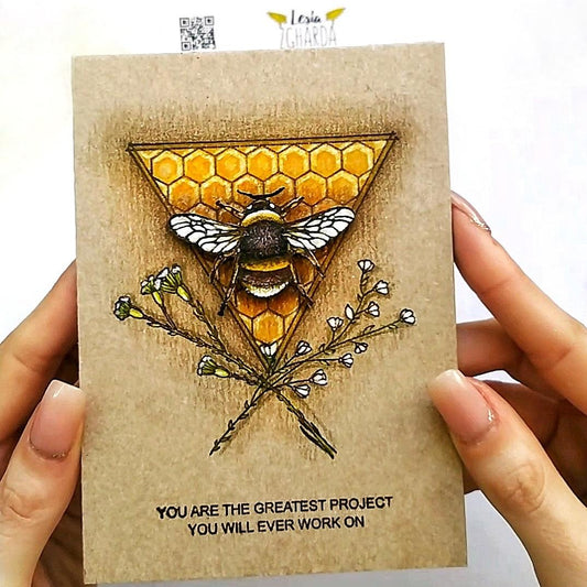 Lesia Zgharda Stamp Set "Bee and Sentiment "I want to Bee with you"