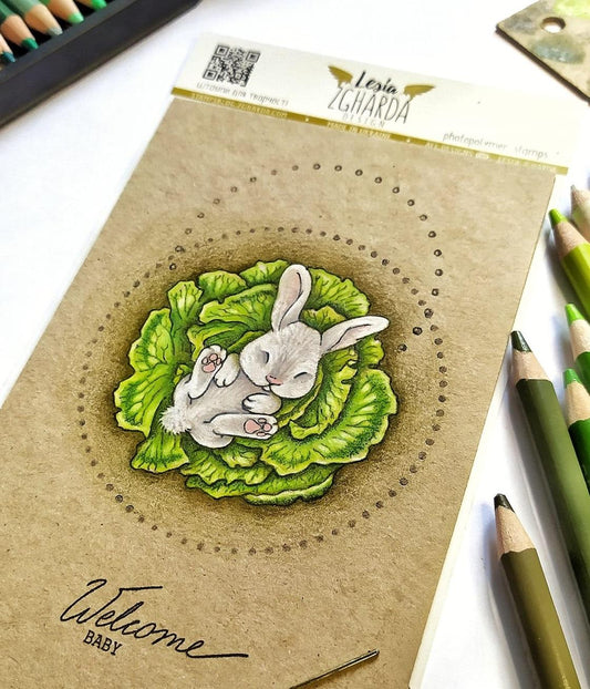 Lesia Zgharda Clear Stamp "Bunny in the cabbage"