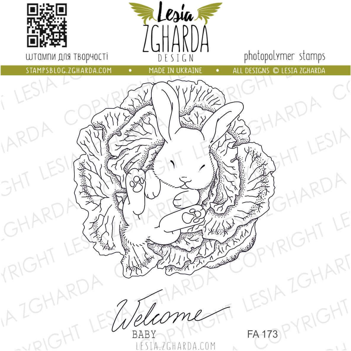 Lesia Zgharda Clear Stamp "Bunny in the cabbage"
