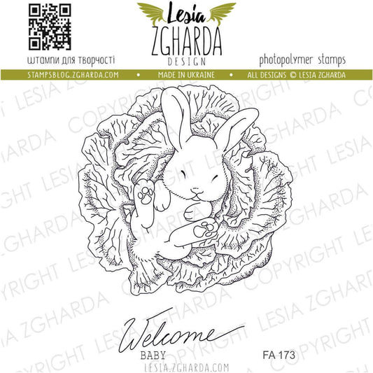 Lesia Zgharda Clear Stamp "Bunny in the cabbage"