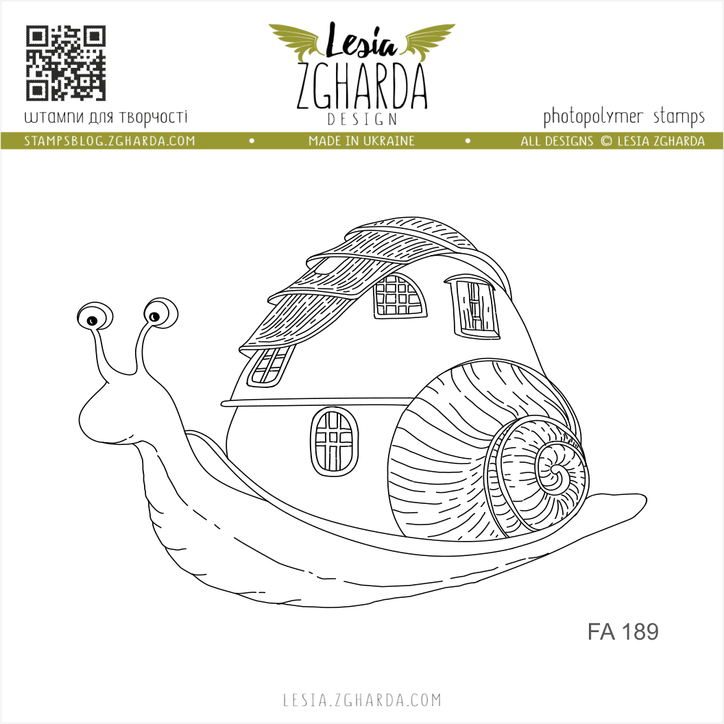 Lesia Zgharda Clear Stamp "Snail's Dream House"