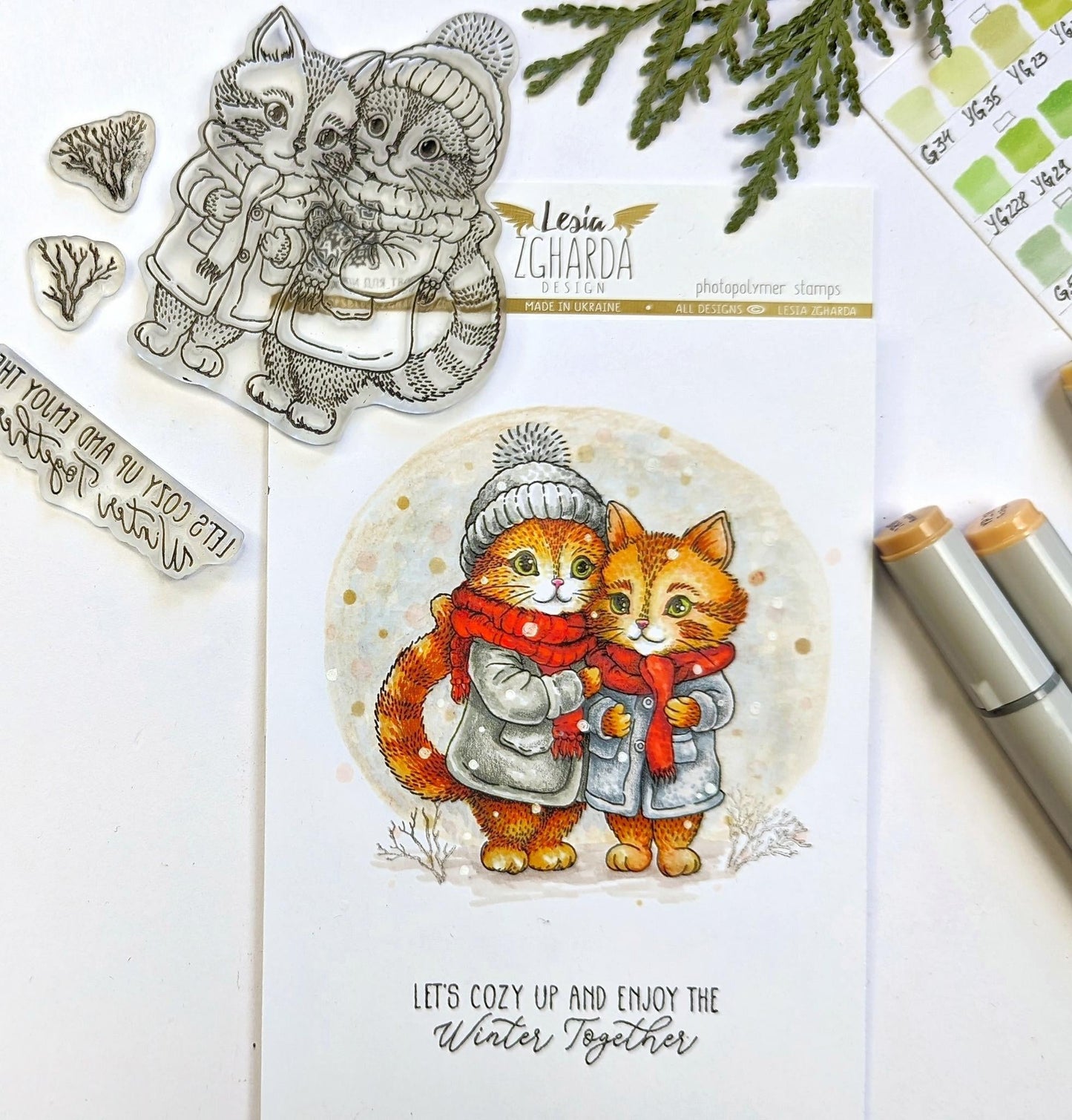 Lesia Zgharda Clear Stamp "Cozy Winter Cats"
