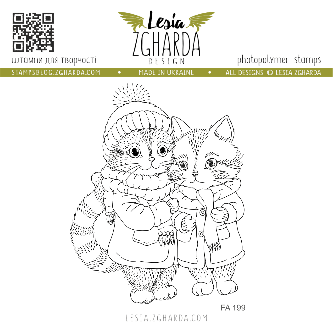 Lesia Zgharda Clear Stamp "Cozy Winter Cats"