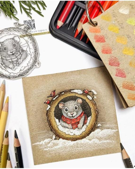 Lesia Zgharda Clear Stamp "Mouse in the Hollowed Tree"