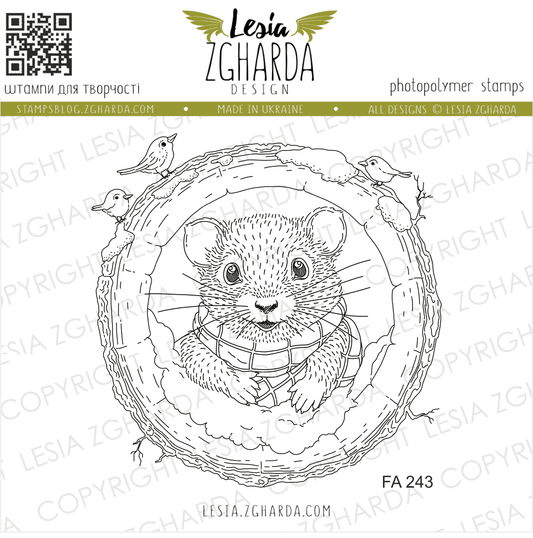 Lesia Zgharda Clear Stamp "Mouse in the Hollowed Tree"