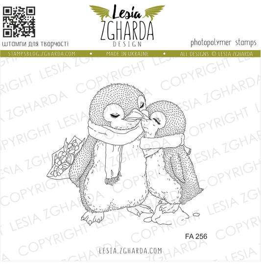 Lesia Zgharda Clear Stamp "Penguins in Love"