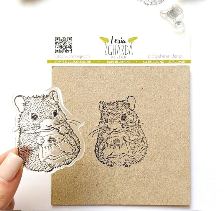Lesia Zgharda Stamp “Stitching Hamster"