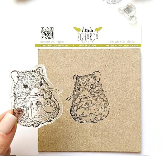 Lesia Zgharda Stamp “Stitching Hamster"