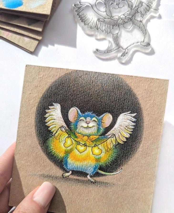 Lesia Zgharda Clear Stamp "Angel Mouse"