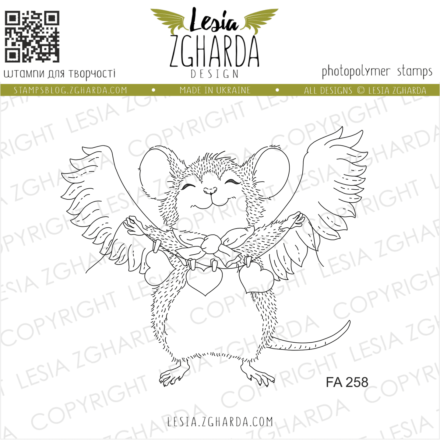 Lesia Zgharda Clear Stamp "Angel Mouse"