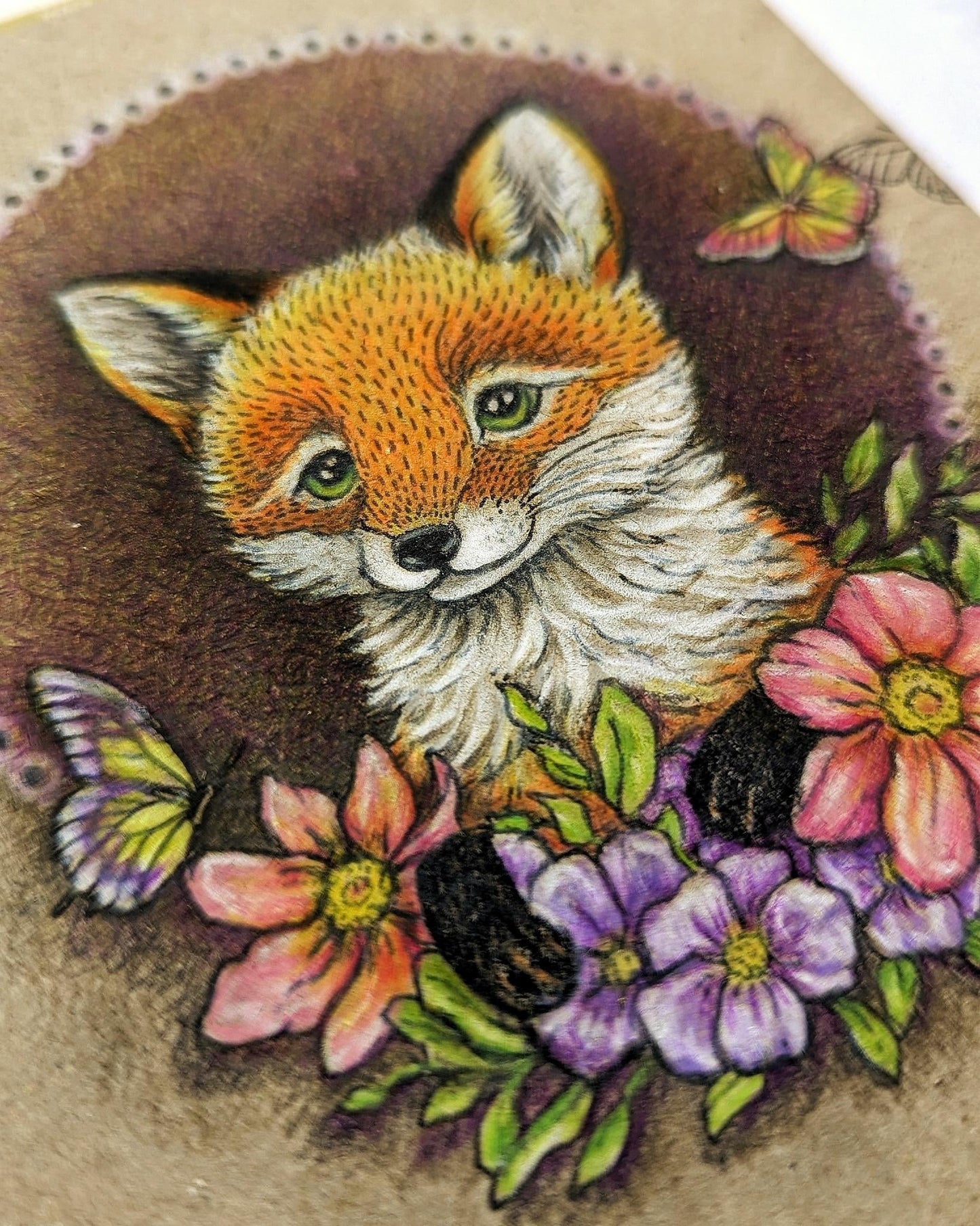 Lesia Zgharda Clear Stamp "Fox Cub with Flowers"