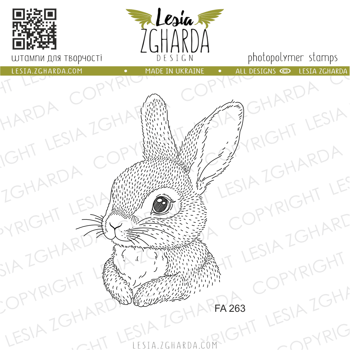 Lesia Zgharda Clear Stamp "Cute Bunny Cub"