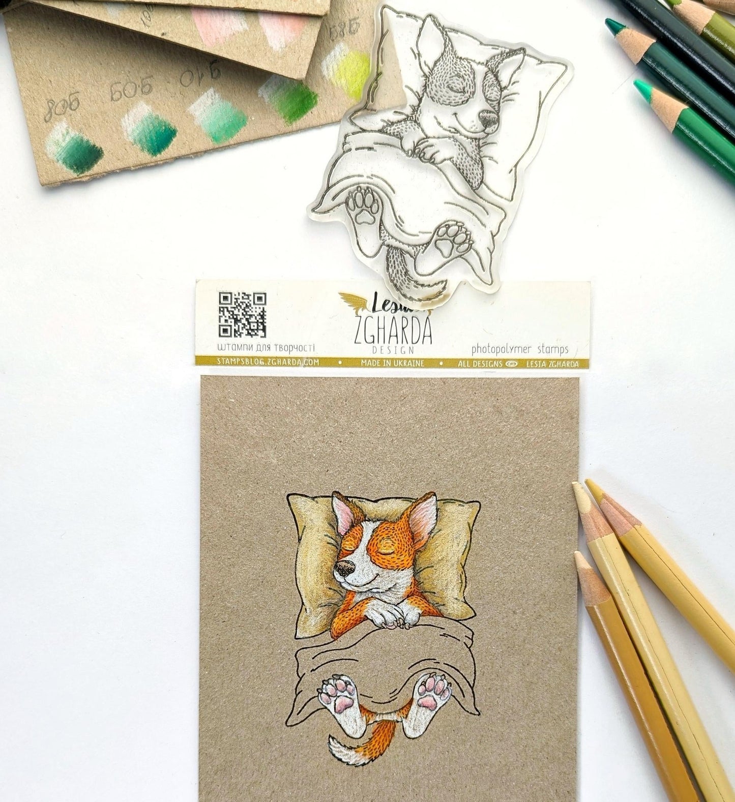 Lesia Zgharda Clear Stamp "Sleeping Dog"