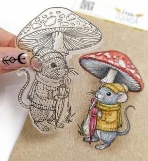 Lesia Zgharda Mouse Under the Toadstool Clear Stamp Set