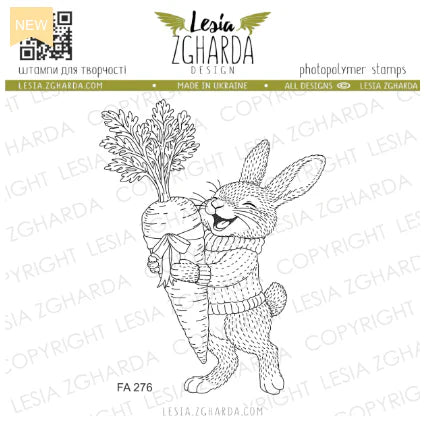 Lesia Zgharda Bunny with a Carrot Clear Stamp Set
