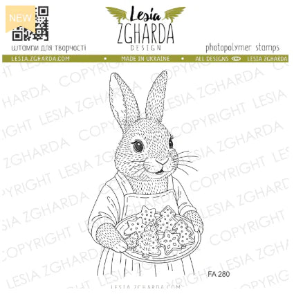 Lesia Zgharda Mama Bunny with Christmas Cookies Clear Stamp Set