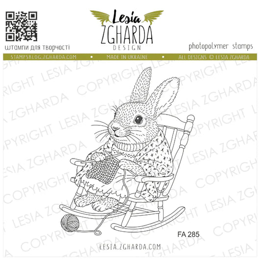 Lesia Zgharda Knitting Squirrel Clear Stamp Set