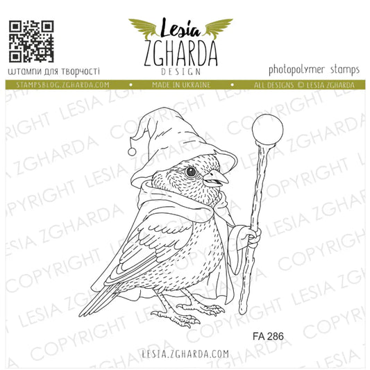 Lesia Zgharda Wizard Bird Clear Stamp Set