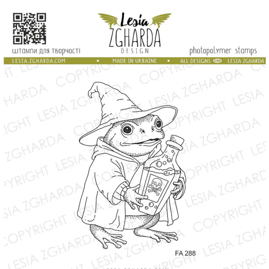 Lesia Zgharda Wizard Frog with Potion Clear Stamp Set