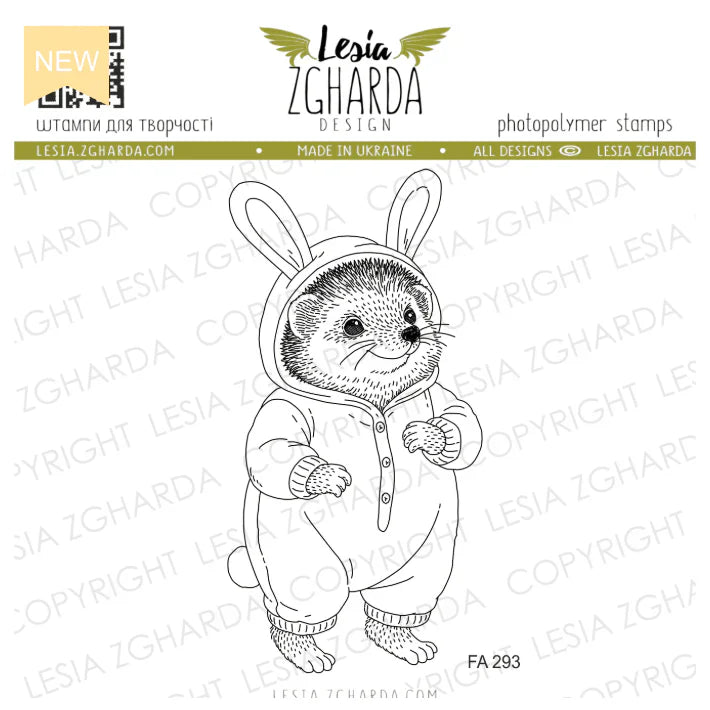 Lesia Zgharda Hedgehog in Pajamas Clear Stamp Set