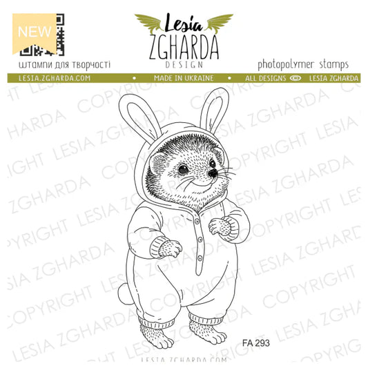 Lesia Zgharda Hedgehog in Pajamas Clear Stamp Set
