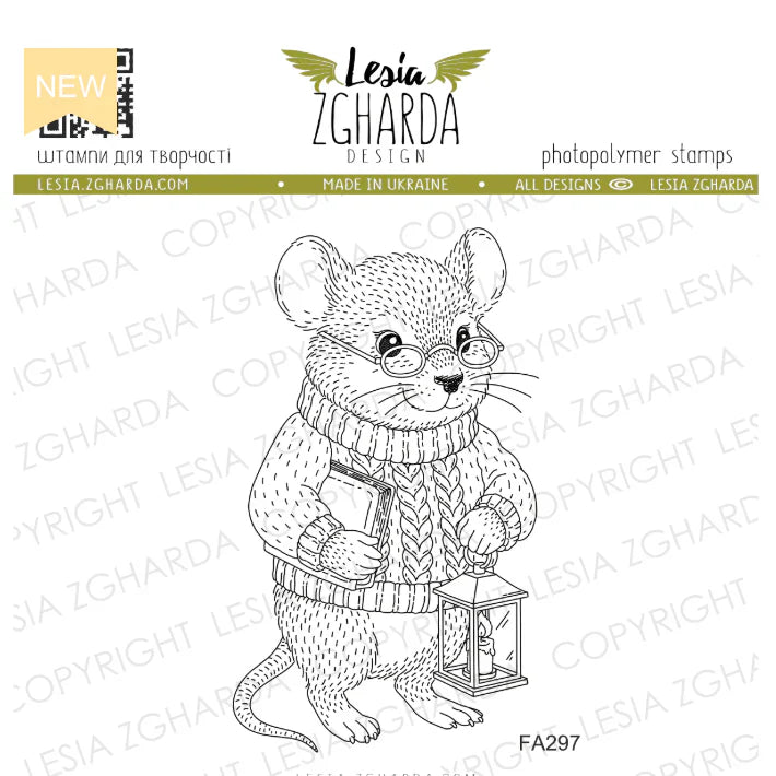 Lesia Zgharda Grandpa Mouse Clear Stamp Set