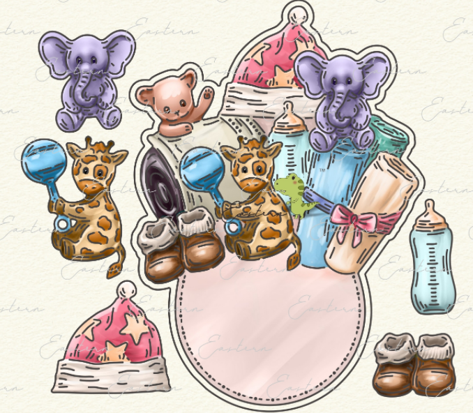 FDC Baby Collage Steel Cutting Die 2pce