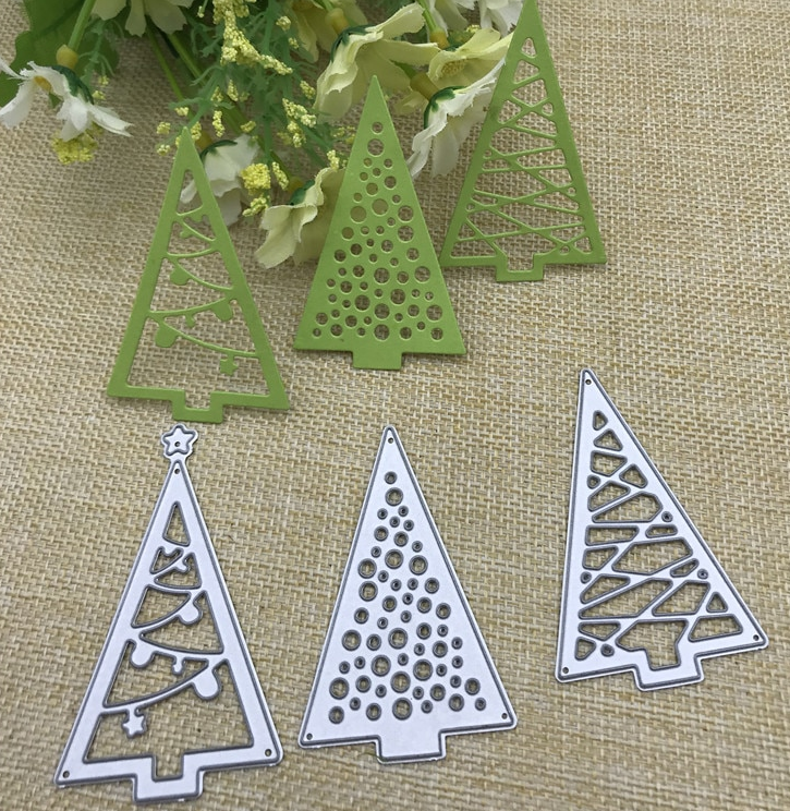 FDC Symetric Xmas Trees Steel Cutting Die 3pce