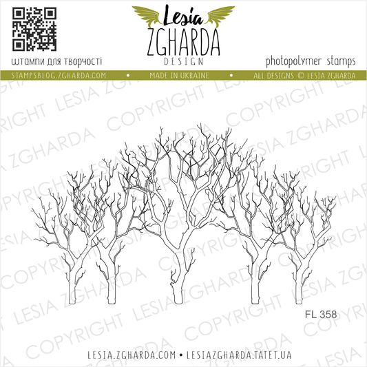 Lesia Zgharda Clear Stamp "Leafless Trees"